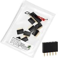 Chanzon Pin Header Strip for Arduino Gpio 5 pin x 10pcs Female Headers Pins Straight Single Row Gold Plated Pitch 2.54mm 0.1 inch for PCB Connector Machine Breadboard Electronic Circuit Board