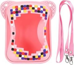 Silicone Cover Case for BITZEE Interactive Toy Digital Pet, Colorful Protective Skin Sleeve with Lanyard for BITZEE Virtual Electronic Pets Accessories, Scratch (Light