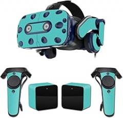 MightySkins Skin Compatible with HTC Vive Pro VR Headset - Solid Turquoise | Protective, Durable, and Unique Vinyl Decal wrap Cover | Easy to Apply, Remove, and Change Styles | Made in The USA