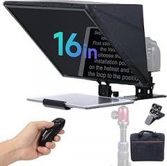 Moman Teleprompter, Metal Prompter iPad Tablets with APP Remote Control for DSLR Camera Camcorder Smartphone Mobile,for Tablets Autocue Camera Prompting,Metal Prompter Kit(MT16-1,16inch)