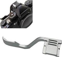Z f Zf Camera Thumb Grip, Aluminum Alloy Metal Thumb Up Grip with Hot Shoe Cover Protector for Nikon Zf Z f Camera, Ergonomic Thumb Rest Support Holder for Enhanced Comfort and Stability (Silver)