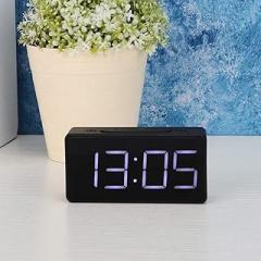 Simple Electronic Clock - LED Bedside Alarm Clock with Snooze Function for Home and Student Use (Black)