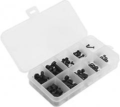 150Pcs Black Nylon Screw Kit Insulated Electronic Component Consumable Part M2 M2.5 M3 M4 M5, Fit for PCB, Computer & Circuit Board