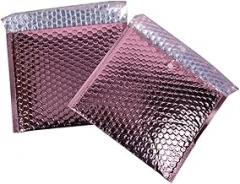 Lurrose 25pcs Lightweight Bubble Pouches Shockproof Envelope Bags for Logistics Electronics Books Rosy Gold
