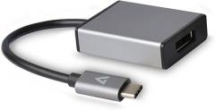 V7 USB-C (m) to Displayport (f) Adapter - Grey Aluminum - V7UCDP-ALUGR-1NC