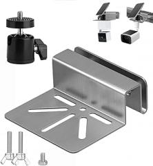 Pan-Tilt Gutter Mount for Eufy Cameras/Arlo Solar Panels, 360° Adjustable Stainless Steel Bracket, No-Drill Install, Weatherproof, Fits Eufy S220/C210/eufyCam 3/S330