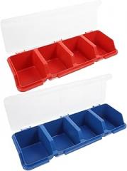 Tofficu 2pcs Screw Parts Organizer Box Cover Multi-compartment Fastener Storage Material Storage for Nuts Bolts and Electronics Parts