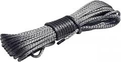 1pc Grey 4mm*15m ATV Winch Line Synthetic Rope for Electronic Winch On ATV/UTV/Snowmobile Autos Recovery
