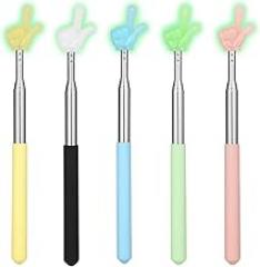 5 PCS Pointer Stick for Classroom(Glow in The Dark), Extendable Teacher Pointer Finger Tools, Mini Retractable Hand Finger Pointers Stick for Whiteboard, Blackboard, Presentation