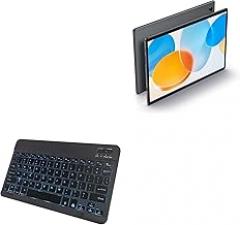 BoxWave Keyboard Compatible with Teclast M40 Pro 2023 - SlimKeys Bluetooth Keyboard - with Backlight, Portable Slim LED 7 Colors - Jet Black