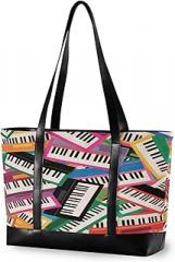 Color Cartoon Electronic Keyboard Instrument Large Capacity 14inch laptop tote bag with zipper laptop tote bag for work for ladies with tablet bolso para laptop mujer