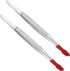 2pcs Practical Stamp Tweezers Stainless Steel Tweezers Ergonomic Design for Electronics Jewelry Crafts