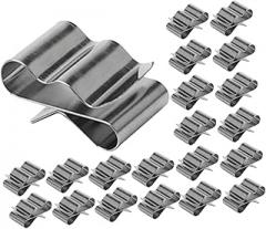 OUNONA 30pcs Cable Clamp Color Coated Fixed Wire Clips for Wall Fasten Wires Large Barb Solar Tidy Clamps Type Round Cord Clips Small Galvanized Adjustable Flat 301 Stainless Steel Silver