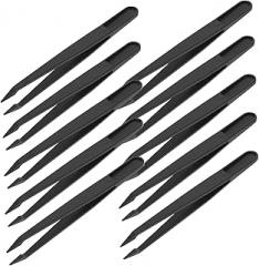 10Pcs Plastic Arts Tweezers Ergonomic Design Precision Craft Tweezers for Jewelry Making Electronics DIY Projects Durable with Pointed Tips for Meticulous Handling