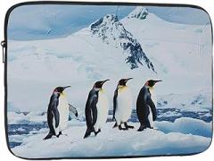 Penguins On The Iceberg Printed Laptop Bag for Men Women Shockproof Laptop Bag for Travel Office School, black, 13 inch