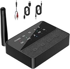 Bluetooth Transmitter Receiver 2in1 for Headphones Bluetooth 5.3 Transmitter One Tow Two Wireless Receiver One-Two for TV Car Support AUX/RCA with Aptx HD High Fidelity, Atpx Ll Low Latency