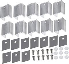 10pcs Aluminum Heat Sink for Power Semiconductors Durable Electronic Radiator High Performance Heating Sink Heat Dissipation