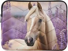 Horse Lavender Field Purple Laptop Case 13 Inch Laptop Bag Portable Electronic Device Cover