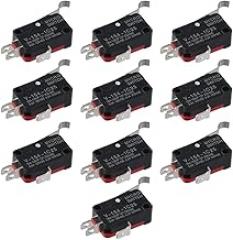 10Pcs V-154-1C25 Micro Limit Switch, Long Hinge Roller 15A 250V Long Hinge Roller Momentary Cherry Push Button, SPDT Snap Action for Arduino, Appliance and Electronic Equipment