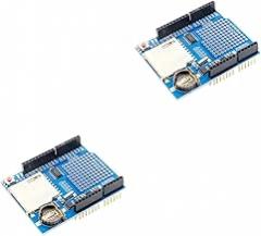 PartyKindom 2pcs Professional Data Logging Shield Module for Accurate Data Recorder Power Supply for Prototyping and Sensor Connection for Electronics Projects