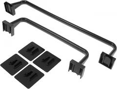 Milisten 2pcs Nail-Free Adhesive Towel Holder Rack Modern Black Plastic Wall-Mounted Towel Bar for Kitchen and Bathroom Self-Adhesive Nailless Hanging Storage