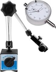 Magnetic Indicator Base,Magnetic 3-Segment Flexible Arm Stand | Magnet Base Stand for Digital Indicator - for Bearing Gear Shaft Lathe Milling Machine Bench Machinist Metalworker