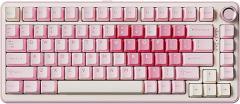 YUNZII B75 PRO Wireless Mechanical Keyboard,75% Layout with Knob,Hot Swap Gasket Custom Structure,Creamy Pre-lubed Switches,RGB Backlit,Bluetooth/Type-C/2.4G for Win/Mac(Cocoa Cream V2 Switch,Pink)