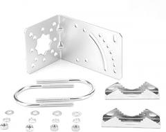 Pole Mount Bracket L Mounting Bracket to Wall Hardware Accessories for LPDA yagi Outdoor Antenna with U-Bolt, Mounting Screws, Signal Booster Mast Clamp Adjustable Angle
