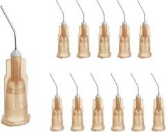 uxcell 12 Pcs Pre Bent Dispensing Needle Tips, 26 Gauge Stainless Steel 45 Degrees Bent Dispensing Tips 0.5
