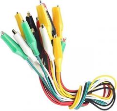 10PCS Multicolor Leads Wire with Alligators Clip 50cm High Conductivity for Electronics Testing and Circuit Project