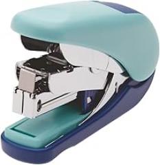 Plus Japan, Flat Clinch Power Assist Stapler Mini in Blue, 1 Piece Pack (1x 1 Flat Clinch)