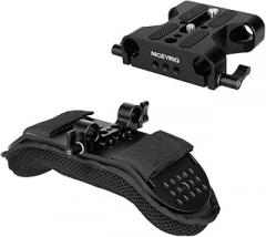 NICEYRIG 15mm Shoulder Mount Pad with Rail Clamp, 15mm Baseplate for DSLR Camera Cinema Camcorder