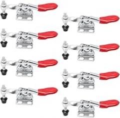 8 Pcs Horizontal Toggle Clamps Quick Release Hand Tool Iron Construction Non-slip Hold Down for Woodworking Welding Electronics Assembly and Machine Operation