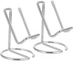 2pcs Elegant Metal Phone Holder Business Card Display Stand for Office Meetings and Events Durable Design for Easy Use