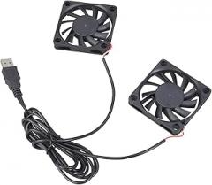 Double USB Computer Cooling Fan 5V 3000RPM 25DBA Noise 60x60x10mm for CPU and Electronics Double Fan for Networking Equipment
