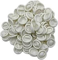 White Finger Cots, 100PCS Latex Disposable Finger Protectors, Powder-Free Rubber Fingertip Covers for Electronics Repair, Crafting, Beauty Skincare Ointment Application, Kitchen Cutting Protection