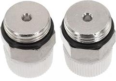 2-Pack Manual Radiator Air Vent Valve with Male Thread, Nickel-Plated Brass Construction for Heating Systems, /8-Inch to 3/4-Inch Sizes, Silver Finish, Includes Bleed Tool(45724)