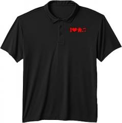 I Love House Music Funny Electronic Music Gift I Love House Music Funny Electronic Music Performance Polo Shirt