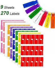 270 Pcs Cable Labels - 9 Colors, Waterproof, Self-Adhesive, Tear Resistant Wire Labels for Electronics & Laser Printer
