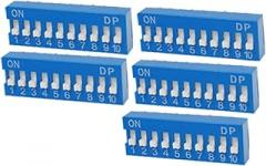 5 Pcs Electronic Components 10 Ways Slide Type DIP Switch Blue(5 - teilige elektronische Komponenten 10 - Wege - DIP - Schalter Blau
