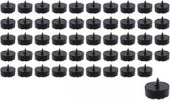 Semetall Round Rubber Feet 50 Pack Soft Cutting Board Rubber Feet Small Black Pads for Furniture Electronics and Appliances,18mmx7mm(0.7