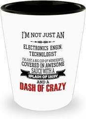 Amorfos Electronics Engin. Technologist Gifts - Electronics Engineer Techno Worker Ceramic Shotglass - Funny Shot Glass For Electronics Engin. Technologist Hobbyists/Enthusiasts