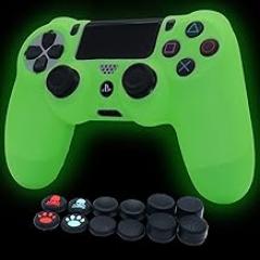PS4 Controller Skin Silicone Cover in Dark Protective Case for PS4/slim/PS4 Pro Dualshock 4 Controller (Green)