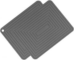 2Pcs Silicone Kitchen Pads Heat Resistant Non Slip Mats for Hot Dishes Pots Thick Silicone Trivet for Kitchen Dining Table Elegant Design