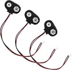 3Pcs 9V Battery Snap to 2-Pin XH2.54 Plug Connector Cable, 15cm T Type Battery Clip Lead Wire for DIY Projects, Student Experiments, Electronic Devices