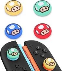 TIKOdirect Thumb Grip Caps Compatible with Switch 2/ Switch 2 Pro Controller, Silicone Joystick Caps Grips 4PCS Soft Protective Button Cover, Red