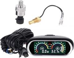 LCDCar Oil Pressure Gauge Voltmeter Water Temp Meter 1/8 NPT Oil Pressure Sensor