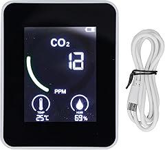5 in 1 Carbon Dioxide Detector ABS Electronic Components 1500mah Temperature Humidity Meter Home Office (White)