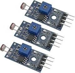 3PCS Photosensitive Sensor Module Digital Light Intensity Detection Light Sensor Photosensitive diode Photoresistor Module 4pins DC 3.3-5V LM393 Comparator