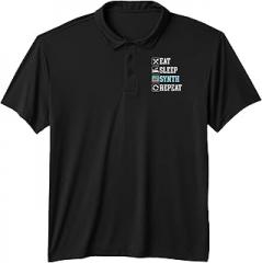 Synthesizer Electronic Music SteMi Apparel Synthesizer Electronic Music Producer Synth Player Performance Polo Shirt